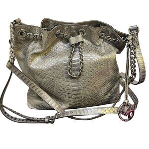 Michael Kors Metallic Snake Print Shoulder Bag With Chain Strap